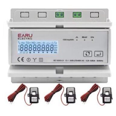 Умный | цифровой | электросчетчик с 3 токовыми трансформаторами CT 750A | 3F | 230/380V | Tuya Wi-Fi Умный | цифровой | электросчетчик с 3 токовыми трансформаторами CT 750A | 3F | 230/380V | Tuya Wi-Fi