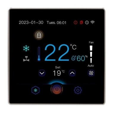 Nutitermostaat | 3 kiirusel ventilaatori juhtimisseade küttesüsteemiga | temperatuuritundur | ventilaator-konvektorile | Wi-Fi Tuya Nutitermostaat | 3 kiirusel ventilaatori juhtimisseade küttesüsteemiga | temperatuuritundur | ventilaator-konvektorile | Wi-Fi Tuya