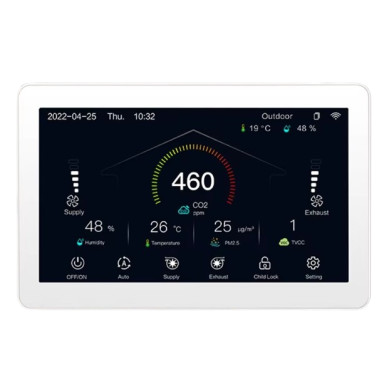 Nutikas ventilatsioonisüsteemi kontroller CO2 ja õhukvaliteedi anduriga | AC/EC/DC ventilaatoritele | 110-240VAC | Wi-Fi | Tuya Nutikas ventilatsioonisüsteemi kontroller CO2 ja õhukvaliteedi anduriga | AC/EC/DC ventilaatoritele | 110-240VAC | Wi-Fi | Tuya
