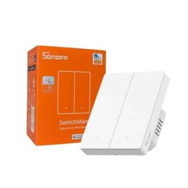 Viedais sienas slēdzis | 2 taustiņu | iebūvējams | 10A | IP20 | Sonoff ZBM5-2C-80W