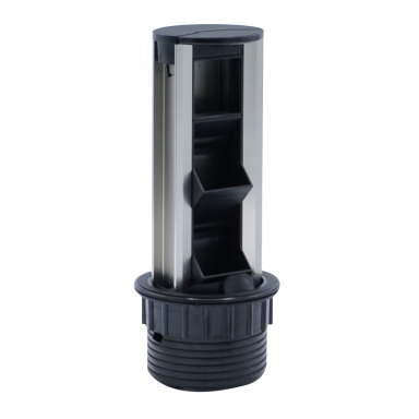 Pop-up socket box | for furniture installation | 6 modules | 280x100mm | black Pop-up socket box | for furniture installation | 6 modules | 280x100mm | black