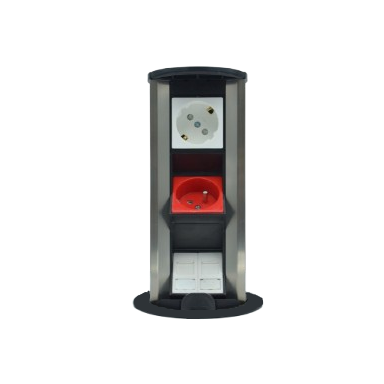 Pop-up socket box | for furniture installation | 6 modules | 280x100mm | black Pop-up socket box | for furniture installation | 6 modules | 280x100mm | black