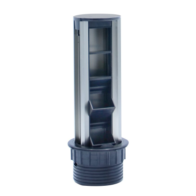 Pop-up socket box | for furniture installation | 8 modules | 330x100mm | black Pop-up socket box | for furniture installation | 8 modules | 330x100mm | black
