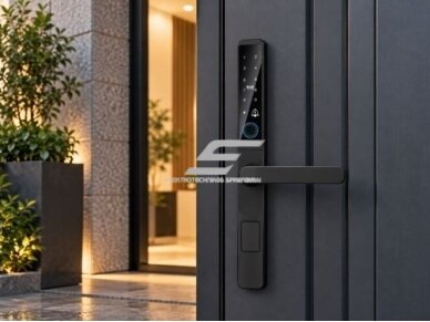 Išmani durų spyna su kortelių skaitytuvo | piršto antspaudo | PIN kodo | TUYA Wi-Fi programėlės | rakto atrakinimu | 315x127mm | juoda | IP66 4 Išmani durų spyna su kortelių skaitytuvo | piršto antspaudo | PIN kodo | TUYA Wi-Fi programėlės | rakto atrakinimu | 315x127mm | juoda | IP66 4
