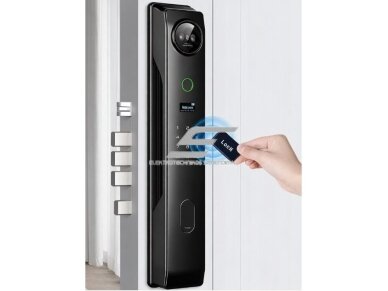 Išmani durų spyna su veido atpažinimu | pirštų antspaudų | IC kortelių skaitytuvu | 418x74x29mm | pilka | TUYA | Wi-Fi 2 Išmani durų spyna su veido atpažinimu | pirštų antspaudų | IC kortelių skaitytuvu | 418x74x29mm | pilka | TUYA | Wi-Fi 2
