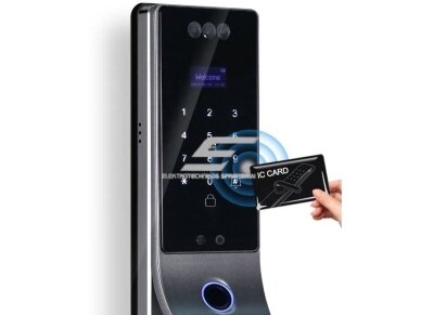 Išmani durų spyna su veido atpažinimu | pirštų antspaudų | IC kortelių skaitytuvu | 420x70x55mm | pilka | TUYA | Wi-Fi 3 Išmani durų spyna su veido atpažinimu | pirštų antspaudų | IC kortelių skaitytuvu | 420x70x55mm | pilka | TUYA | Wi-Fi 3