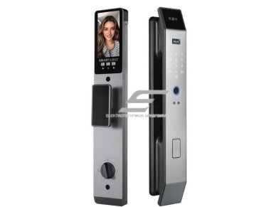 Išmani durų spyna 6-in-1 | 3D veido atpažinimas | pirštų antspaudas | IC kortelė | PIN | kamera ir interkomas | Wi-Fi Tuya | 6068/7068 | 428×73×35 mm | sidabrinė | ES-XF14S Išmani durų spyna 6-in-1 | 3D veido atpažinimas | pirštų antspaudas | IC kortelė | PIN | kamera ir interkomas | Wi-Fi Tuya | 6068/7068 | 428×73×35 mm | sidabrinė | ES-XF14S