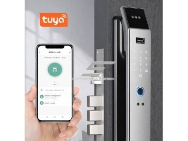 Išmani durų spyna 6-in-1 | 3D veido atpažinimas | pirštų antspaudas | IC kortelė | PIN | kamera ir interkomas | Wi-Fi Tuya | 6068/7068 | 428×73×35 mm | sidabrinė | ES-XF14S 3 Išmani durų spyna 6-in-1 | 3D veido atpažinimas | pirštų antspaudas | IC kortelė | PIN | kamera ir interkomas | Wi-Fi Tuya | 6068/7068 | 428×73×35 mm | sidabrinė | ES-XF14S 3