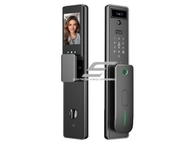 Išmani durų spyna su veido ir delno atpažinimu | pirštų antspaudų | IC kortelių skaitytuvu | 420x76x35mm | juoda | TUYA | Wi-Fi Išmani durų spyna su veido ir delno atpažinimu | pirštų antspaudų | IC kortelių skaitytuvu | 420x76x35mm | juoda | TUYA | Wi-Fi