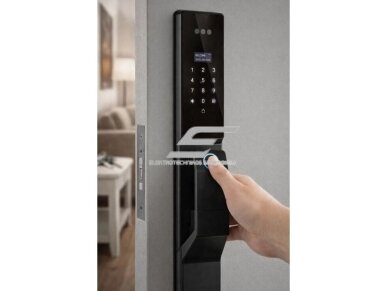 Išmani durų spyna su veido ir delno atpažinimu | pirštų antspaudų | IC kortelių skaitytuvu | 425x75x30mm | juoda | TUYA | Wi-Fi | IP66 2 Išmani durų spyna su veido ir delno atpažinimu | pirštų antspaudų | IC kortelių skaitytuvu | 425x75x30mm | juoda | TUYA | Wi-Fi | IP66 2