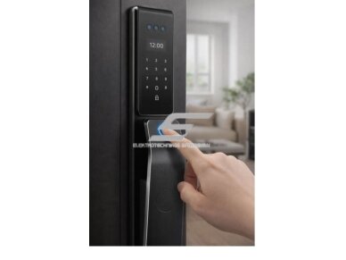 Išmani durų spyna su veido ir delno atpažinimu | pirštų antspaudų | IC kortelių skaitytuvu | 430x74x37mm | sidabrinė | TUYA | Wi-Fi | IP66 2 Išmani durų spyna su veido ir delno atpažinimu | pirštų antspaudų | IC kortelių skaitytuvu | 430x74x37mm | sidabrinė | TUYA | Wi-Fi | IP66 2