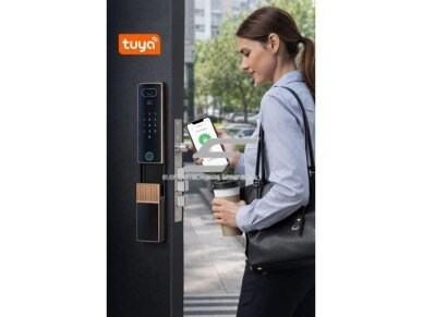 Išmani durų spyna su veido ir delno atpažinimu | pirštų antspaudų | IC kortelių skaitytuvu | 420x74x33mm | auksinė | TUYA | Wi-Fi 2 Išmani durų spyna su veido ir delno atpažinimu | pirštų antspaudų | IC kortelių skaitytuvu | 420x74x33mm | auksinė | TUYA | Wi-Fi 2