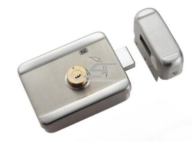Išmani elektromechaninė durų spyna | sklendė | 12VDC | automatinis užrakinimas | atrakinama įjungus maitinimą