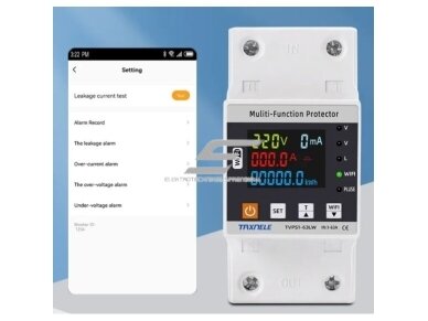 Modulinė | išmani | skaitmeninė įtampos ir srovės kontrolės relė su laikmačiu | 1-63A | 230V | DIN | TUYA | Wi-Fi 1 Modulinė | išmani | skaitmeninė įtampos ir srovės kontrolės relė su laikmačiu | 1-63A | 230V | DIN | TUYA | Wi-Fi 1