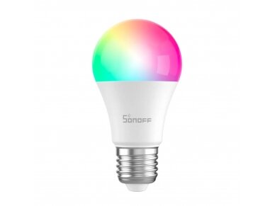 Išmani LED RGBCW lemputė | E27 | 9W | 230V | 2700K-6500K | 806lm | Wi-Fi | SONOFF | B05-BL-A60 | 6920075776676 Išmani LED RGBCW lemputė | E27 | 9W | 230V | 2700K-6500K | 806lm | Wi-Fi | SONOFF | B05-BL-A60 | 6920075776676