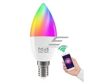 Išmani LED RGB lemputė | žvakė | E14 | 4,5W | 200-230V | 2700K-6500K | 380lm | Wi-Fi | NOUS-P4 | 5907772033173 Išmani LED RGB lemputė | žvakė | E14 | 4,5W | 200-230V | 2700K-6500K | 380lm | Wi-Fi | NOUS-P4 | 5907772033173