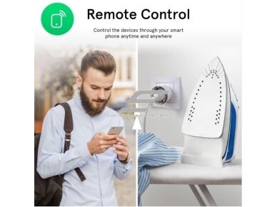 Išmani Wi-Fi rozetė | kištukinis lizdas | 1xSchuko | 3450W | 15A | su elektros energijos apskaita | IP20 | baltas | 4vnt. | NOUS-A1 | 5907772033098 3