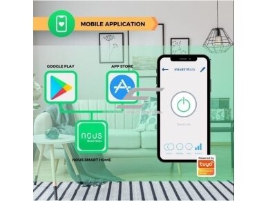Išmani Wi-Fi rozetė | kištukinis lizdas | 1xSchuko | 3450W | 15A | su elektros energijos apskaita | IP20 | baltas | 4vnt. | NOUS-A1 | 5907772033098 7