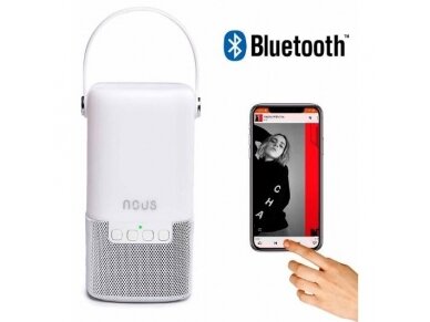 Nešiojama Bluetooth kolonėlė su LED šviestuvu | IPX4 | balta | NOUS-H2 | 4658947365285 1 Nešiojama Bluetooth kolonėlė su LED šviestuvu | IPX4 | balta | NOUS-H2 | 4658947365285 1