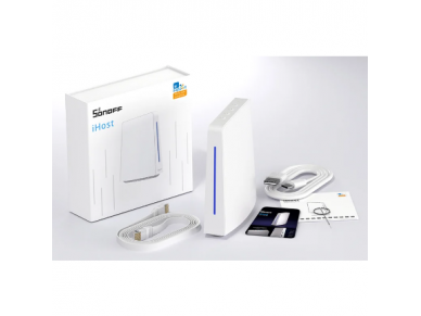 Išmani namų centralė | 2.4GHz | 110-230V | 2GB | 135x120x41mm | balta | Bluetooth | Wi-Fi | ZigBee | SONOFF | iHost | RV1109 | 6920075778168 1