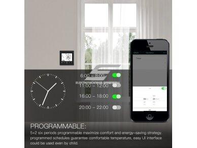 Išmanus termostatas skirtas valdyti šildymo katilą / boilerį | 5A | 95-240VAC | sieninis | IP20 | Wi-Fi | Smart Life | TUYA | MOES 4