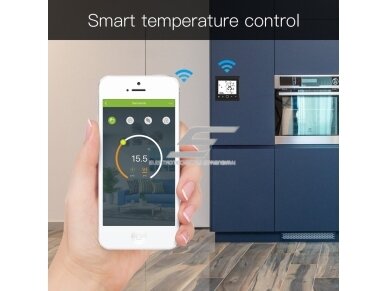 Išmanus termostatas skirtas valdyti šildymo katilą / boilerį | 5A | 95-240VAC | sieninis | IP20 | Wi-Fi | Smart Life | TUYA | MOES 5