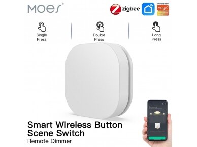 Išmanus | belaidis jungiklis | mygtukas | baltas | IP55 | ZigBee | Smart Life | TUYA | MOES | ZT-SY-SR-MS Išmanus | belaidis jungiklis | mygtukas | baltas | IP55 | ZigBee | Smart Life | TUYA | MOES | ZT-SY-SR-MS
