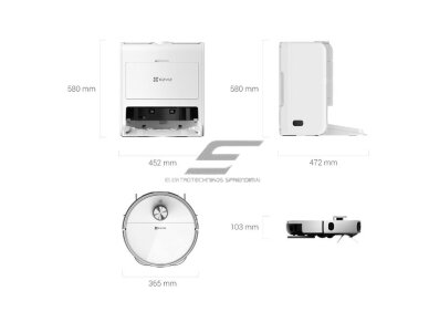 Išmanus | automatinis dulkių siurblys robotas | su siurbimo ir plovimo funkcija | baltas | EZVIZ CS-RS2-TWT2 7