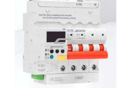 Išmanus automatinis jungiklis | 4P | 63 A | C | 6 kA | 400 V AC | WiFi Tuya + RS485 | energijos matavimas | nuotėkio apsauga | GEYA GYRC-ZN01