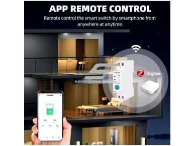 Išmanus automatinis jungiklis | valdomas nuotoliu Wi-Fi | 1P | 63A | 230V | TUYA | ZigBee Smart 1