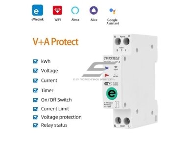 Išmanus automatinis jungiklis | su apsauga nuo viršsrovių | viršįtampių | valdomas nuotoliu Wi-Fi | 1P | 63A | 230V | TUYA 1 Išmanus automatinis jungiklis | su apsauga nuo viršsrovių | viršįtampių | valdomas nuotoliu Wi-Fi | 1P | 63A | 230V | TUYA 1