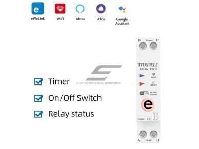 Išmanus automatinis jungiklis | valdomas nuotoliu Wi-Fi | 1P | 63A | 230V | TUYA 1 Išmanus automatinis jungiklis | valdomas nuotoliu Wi-Fi | 1P | 63A | 230V | TUYA 1