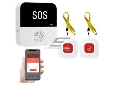 Išmanus | belaidis | pagalbos iškvietimo sistema SOS | neįgaliems | su 2 mygtukais | 433MHz | Wi-Fi Išmanus | belaidis | pagalbos iškvietimo sistema SOS | neįgaliems | su 2 mygtukais | 433MHz | Wi-Fi