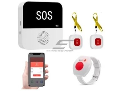Išmanus | belaidis | pagalbos iškvietimo sistema SOS | neįgaliems | su 2 mygtukais ir apyranke | 433MHz | Wi-Fi Išmanus | belaidis | pagalbos iškvietimo sistema SOS | neįgaliems | su 2 mygtukais ir apyranke | 433MHz | Wi-Fi