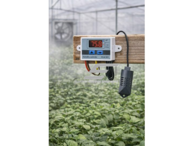 Skaitmeninis drėgmės ir temperatūros valdiklis | 220V | 1500W | 10A | 0–99% RH | LED ekranas | Taxnele 3