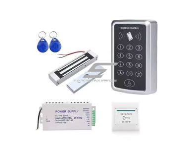 Praėjimo kontrolės sistema | su RFID kortele ir PIN kodu | 180 kg magnetinė durų spyna | 12V | 1000 vartotojų | pilnas komplektas 1