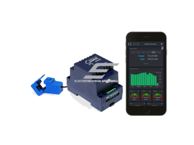 Modulinis | išmanus elektros tinklo 230V analizatorius vienfazis | su srovės transformatoriumi CT | 100A | DIN | Wi-Fi | smart-MAIC | D101-2