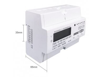 Modulinis trifazis išmanusis elektros energijos skaitiklis su rele | 60 A | 3×230/400 V | Wi-Fi Tuya | nuotolinis valdymas | U/I apsauga | RS485 | DIN | Tomzn TO-DTS238 8