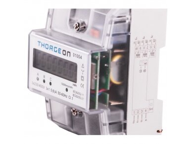 Modulinis trifazis elektros energijos skaitiklis | per srovės transformatorius …/5 A | 1,5(6) A | 3×230/400 V | 1 tarifas | impulsinis išėjimas | IP20 | DIN | THORGEON 01004 2 Modulinis trifazis elektros energijos skaitiklis | per srovės transformatorius …/5 A | 1,5(6) A | 3×230/400 V | 1 tarifas | impulsinis išėjimas | IP20 | DIN | THORGEON 01004 2