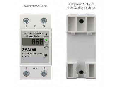 Modulinis | išmanus | skaitmeninis | multifunkcinis elektros energijos skaitiklis | 1F | 60A | 90-250VAC | Wi-Fi | TUYA | Smart Life | DIN | MOES | WCB-ZM-WM 1 Modulinis | išmanus | skaitmeninis | multifunkcinis elektros energijos skaitiklis | 1F | 60A | 90-250VAC | Wi-Fi | TUYA | Smart Life | DIN | MOES | WCB-ZM-WM 1