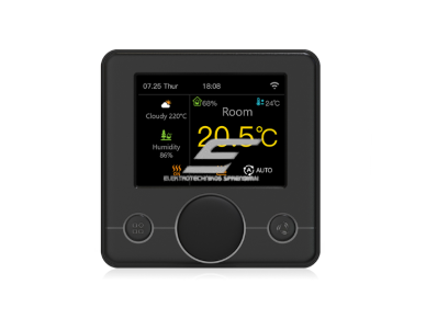 Išmanus grindinio šildymo termostatas su WiFi | 16A | IPS spalvotas ekranas | orų prognozė | AC100–230V | IP20 | juodas Išmanus grindinio šildymo termostatas su WiFi | 16A | IPS spalvotas ekranas | orų prognozė | AC100–230V | IP20 | juodas