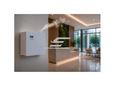 Išmanus aromato difuzorius | 15 W | 1000 ml | 3000–4000 m³ | valdymas programėle | HVAC jungtis | pastatomas | 288×205×274 mm | baltas | ES-MLK-U10 4 Išmanus aromato difuzorius | 15 W | 1000 ml | 3000–4000 m³ | valdymas programėle | HVAC jungtis | pastatomas | 288×205×274 mm | baltas | ES-MLK-U10 4