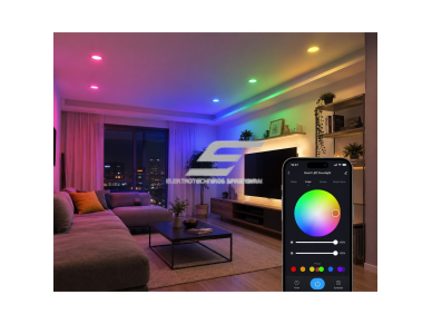 Išmanus WiFi LED įleidžiamas lubinis šviestuvas | RGB+CCT | 7W | Tuya Smart Life | Alexa / Google Home | baltas 3