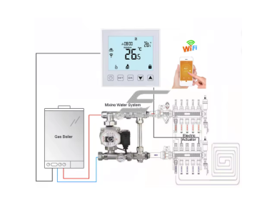 Išmanus grindinio šildymo termostatas | WiFi | Tuya / Smart Life | 16A | 90–230V | NTC jutiklis | savaitinis programavimas | Alexa / Google Assistant | juodas 3