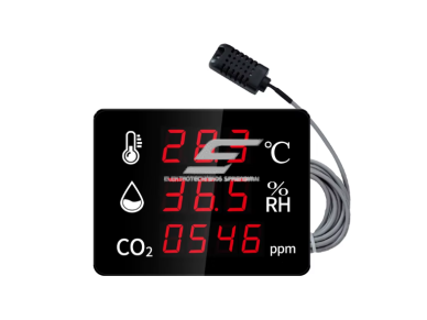 Skaitmeninis CO2 | temperatūros | drėgmės | oro kokybės matuoklis | jutiklis | 400-6000PPM | -40...+80°C | 0...99,9%RH | juodas Skaitmeninis CO2 | temperatūros | drėgmės | oro kokybės matuoklis | jutiklis | 400-6000PPM | -40...+80°C | 0...99,9%RH | juodas