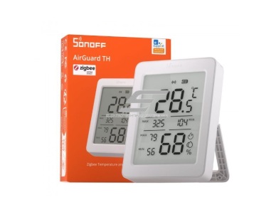 Išmanusis patalpų temperatūros ir drėgmės jutiklis Sonoff SNZB-02DR2 su monotoringo funkcija | 3,6'' LCD ekranas | VPD (garų slėgio deficito) ir rasos taško analizė | Zigbee 3.0 1