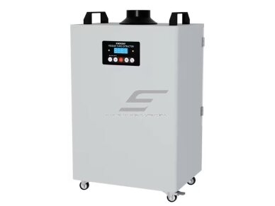 Pramoninis dūmų ištraukėjas | šalinimo įrenginys nuo lazerinės įrangos | 350W | 230V | 430m³/h | 610x400x310mm | HEPA H13 | nuotolinis valdymas | baltas