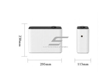 Išmanus aromato difuzorius | 15 W | 1000 ml | 3000–4000 m³ | 12 V DC | Wi-Fi ir Bluetooth | HVAC jungtis | sieninis arba pastatomas | 295×113×230 mm | baltas | ES-OV-10W 2