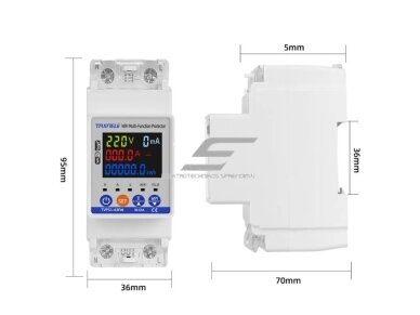 Modulinis | išmanus | skaitmeninis | multifunkcinis elektros energijos skaitiklis | 1F | 0-63A | 0-17kW | 230V | su apsaugos funkcijomis | DIN | Wi-Fi TUYA 2