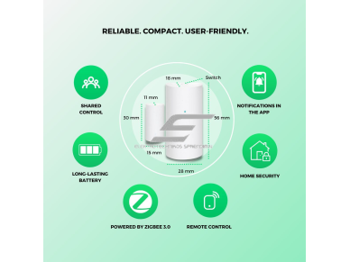 Išmanus | belaidis durų | langų jutiklis | daviklis | baltas | Wi-Fi | ZigBee | Tuya | Smart Life | NOUS-E3 1